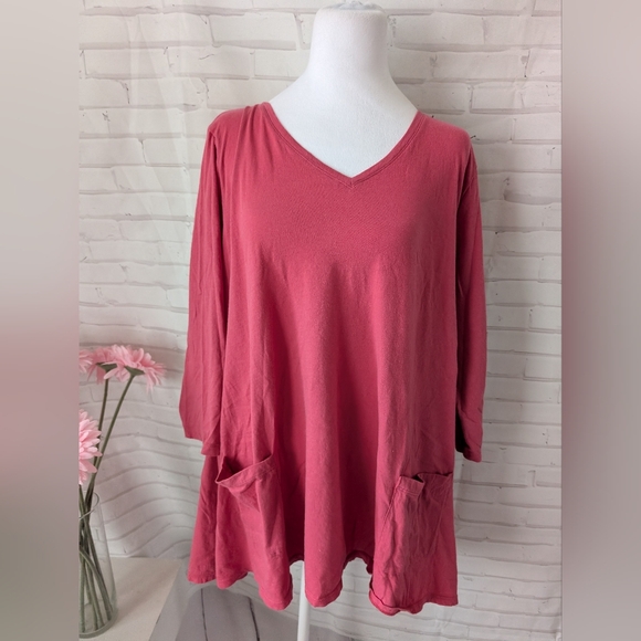 LOGO by Lori Goldstein Pink Tunic Top - Picture 1 of 5